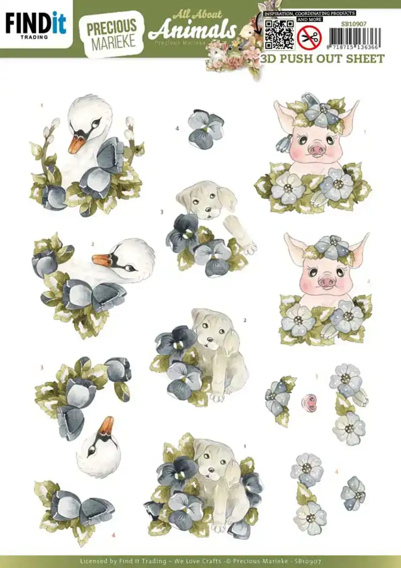 PM All about animals 3D push out All about blue