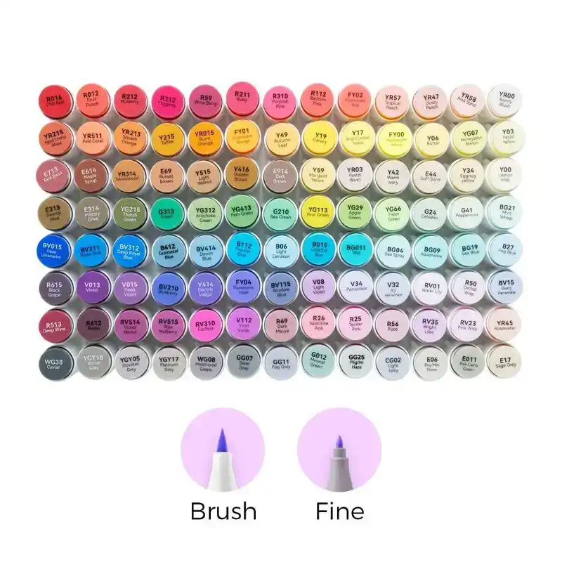 Ohuhu Honolulu B104+1 Colors Alcohol Markers Dual Tip Set