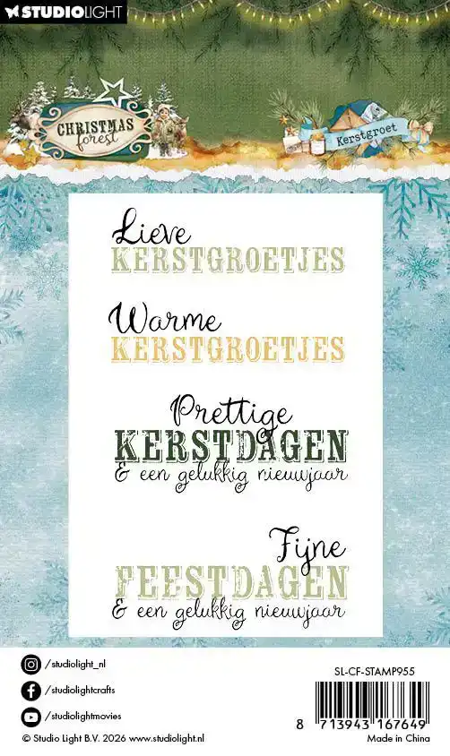 Studio Light Christmas Forest Transparante Stempels Kerst groet