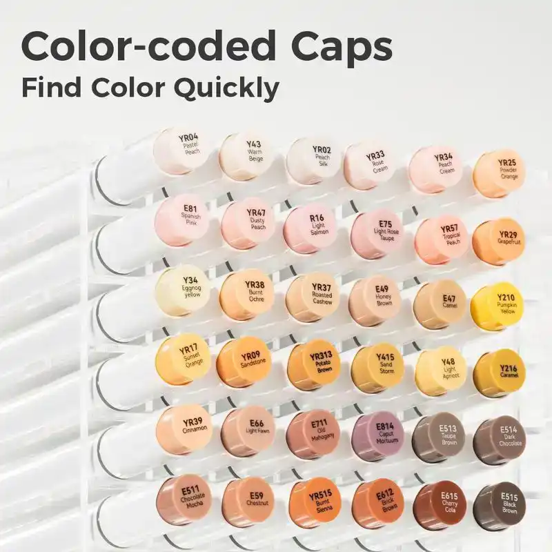 Ohuhu Honolulu B36 Skin Colors Alcohol Markers Dual Tip Set