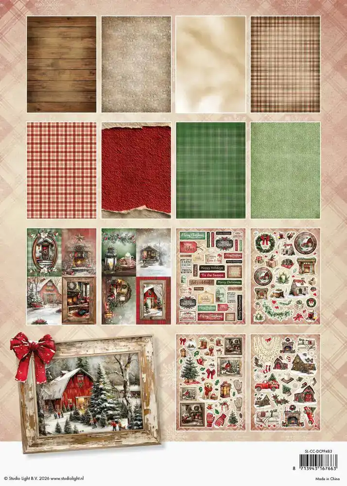 Studio Light Cottage Christmas Designer Paper Pad Stansvellen