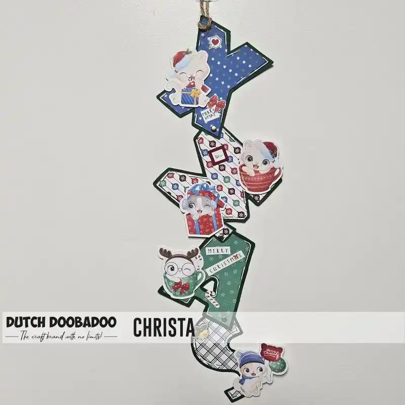 Dutch DooBaDoo Craftykit Slimline Christmas Kitten