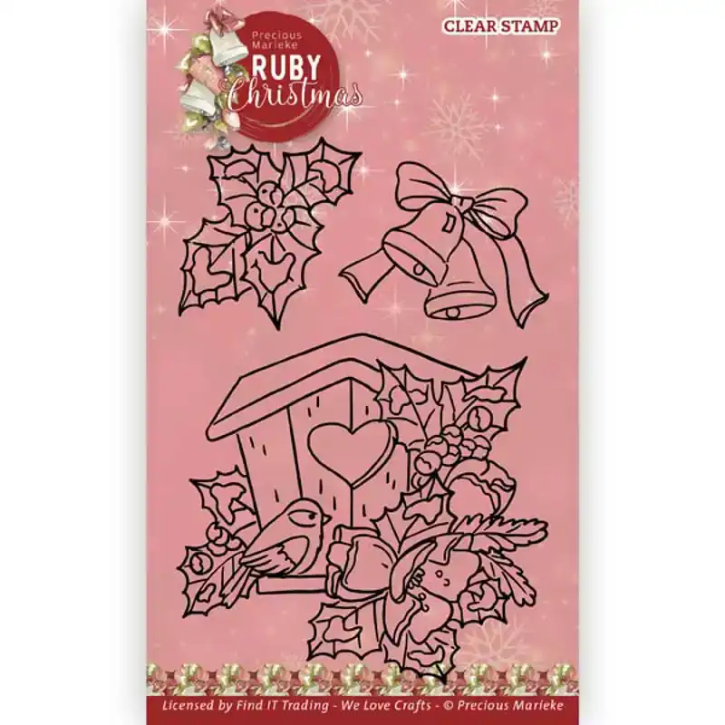 PM Ruby Christmas clear stamp Ruby birdhouse