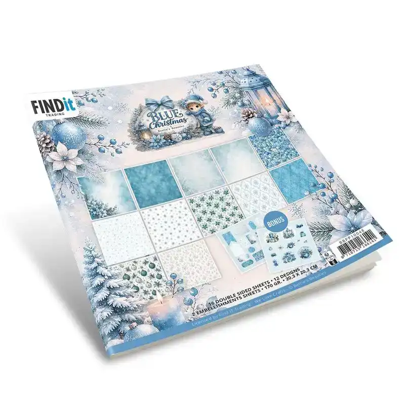 Paperpack Berries Beauties Blue Christmas 20x20 cm