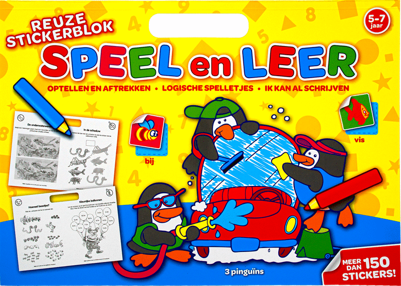 Reuze stickerblok Speel & Leer: Optellen en aftrekken