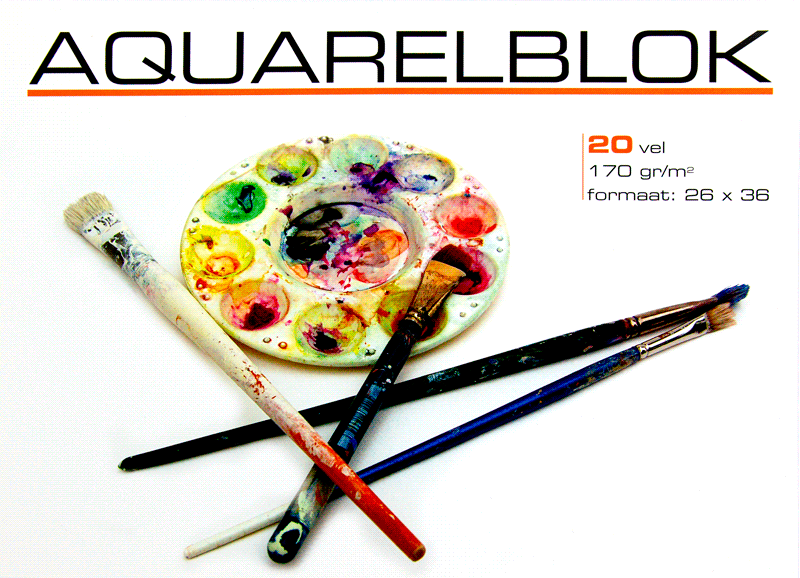 Aquarelblok middel 26x36 cm
