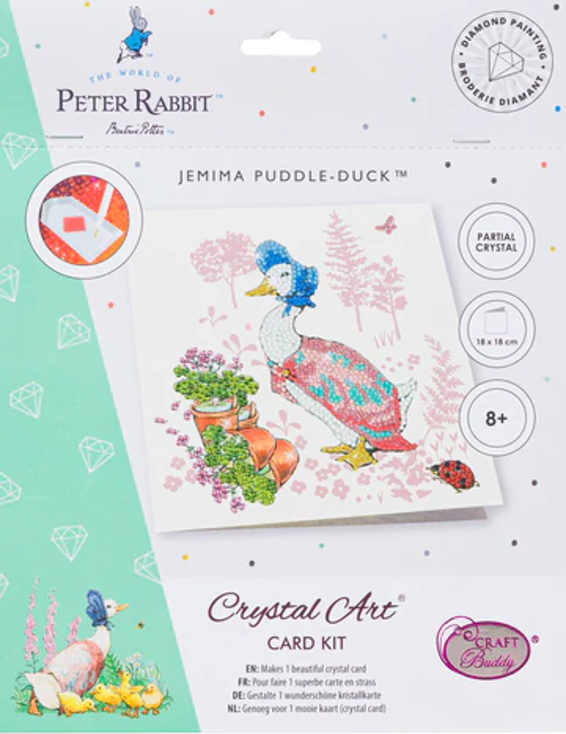 Crystal Card Kit Jemima Puddle duck 18x18cm