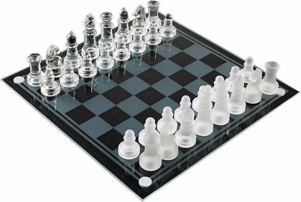 wagon verhouding Agrarisch Glazen schaakbord - Populaire bordspellen - Spellen - Spel & Puzzel |  BoekenVoordeel