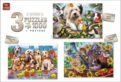 Legpuzzel Cute animal collection 3in1