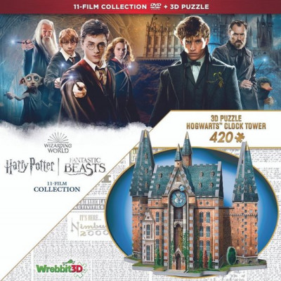 Harry Potter - 1 - 7.2 Collection + Fantastic Beasts 1 - 3 + Wrebbit 3D Puzzel Clocktower - DVD