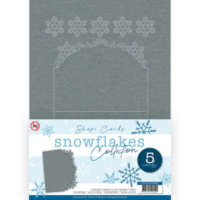 Card Shape Snowflake Collection Grey Card