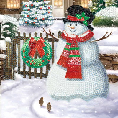 Crystal card Kit XM140 Smiling Snowman