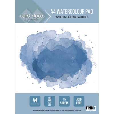 WaterColour Pad 15vel A4 Card Deco