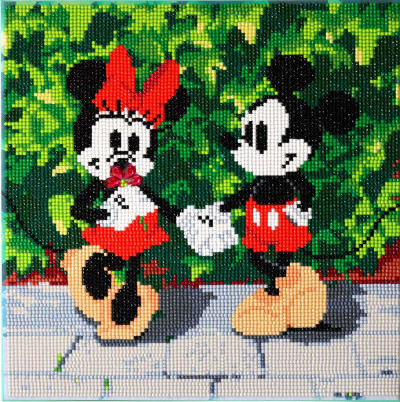 Crystal art kit full diamond painting Minnie en Mickey 30x30cm