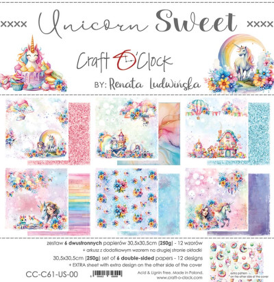 Craft O Clock Unicorn sweet set papieren 30.5x30.5