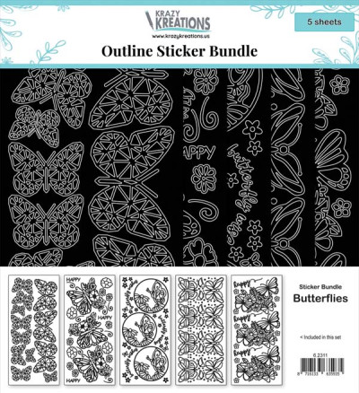 Outline sticker bundel Vlinders