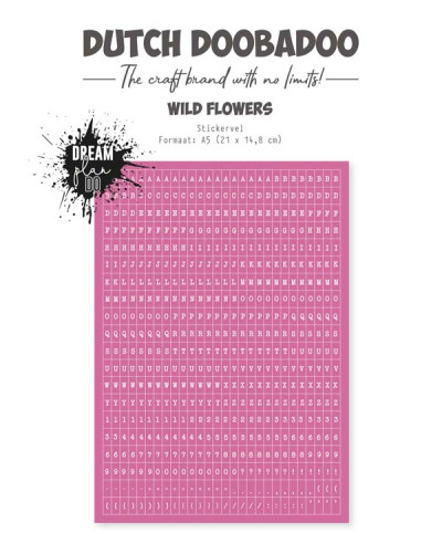 DDBD Dutch sticker wild flower alfabet