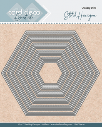 Snijmal Card Deco stitch Hexagon