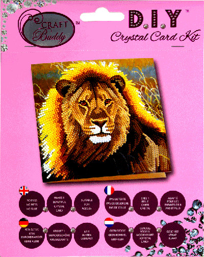 Crystal card kit a13 resting lion 18x18 cm