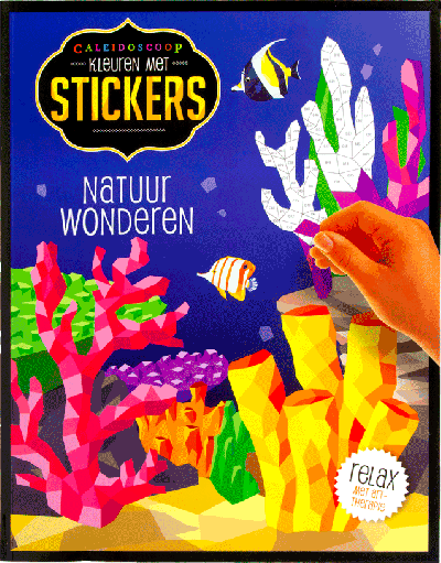 Kleuren met stickers natuur wonderen