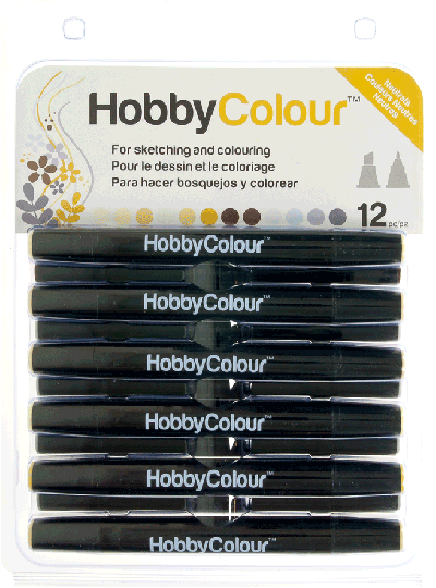 Hobbycolour 12 Permanente Dual Tip Markers