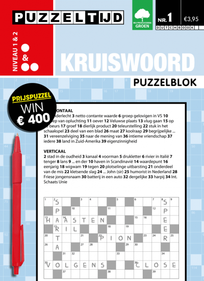 Puzzelblok Kruiswoord 1,2 punt NR. 001 Puzzeltijd
