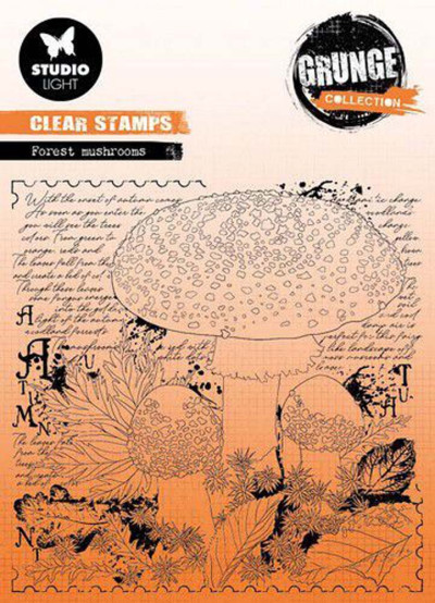 Grunge collection Clear stamp Forest mushrooms