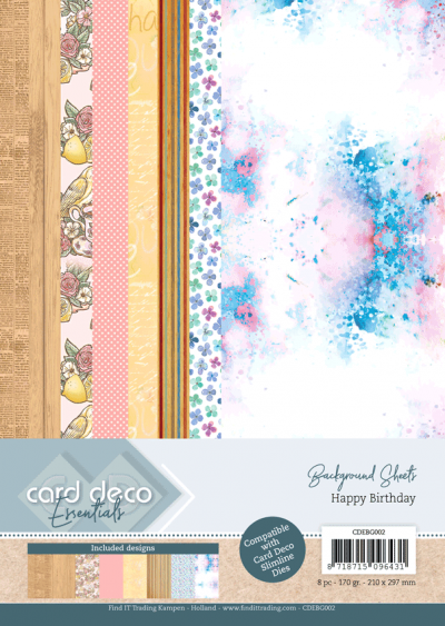 Back ground sheets Happy Birthday Card Deco Essentials