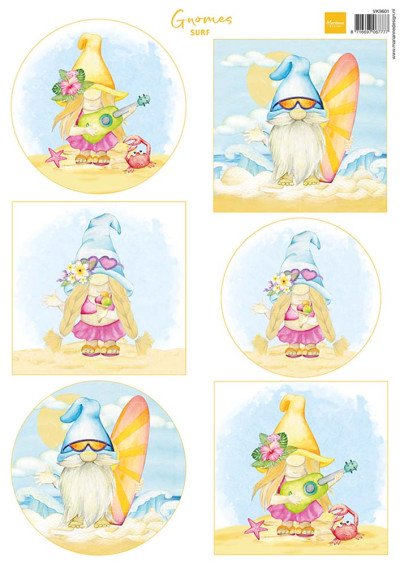 Marianne Design - Knipvel Gnomes on the Beach Surf