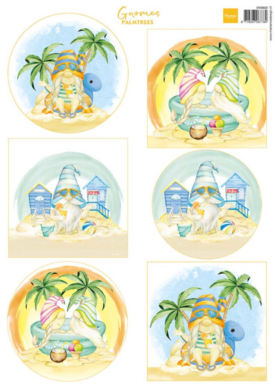 Marianne Design - Knipvel Gnomes On the Beach Palm