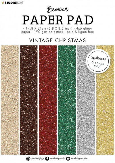 Glitter Paperpad Vintage Christmas