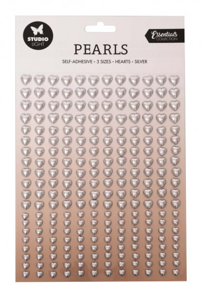 SL-ES-PEARL08 Studio Light pearls Silver hearts