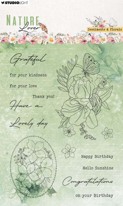 Nature lover Clear stamps Sentiments & florals