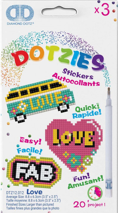 Diamond Dotz Dotzies Love stickers