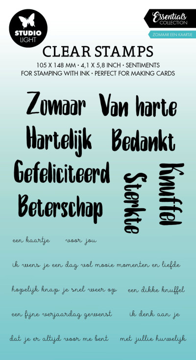 Studio Light Clear Stamp Zomaar een kaartje Nederlandse teksen