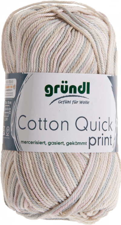 Cotton Quick Print 233 Zand-Roze Multicolor 50 gram