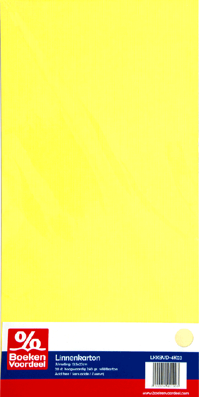 Linnenkarton 13,5 x 27 cm - Lichtgeel (03)