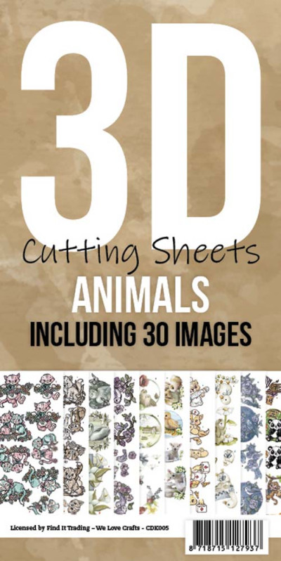 3D cutting sheets Animals 10 vel