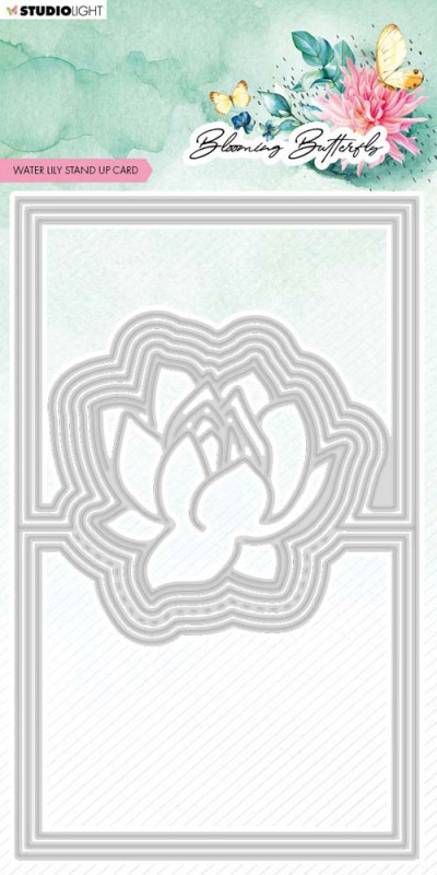 Studio Light cutting die water lily card blooming butterfly 165x100x1mm
