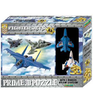 Legpuzzel 3D vliegtuigen met 3 figuurtjes
